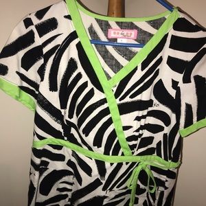 Zebra print scrub top